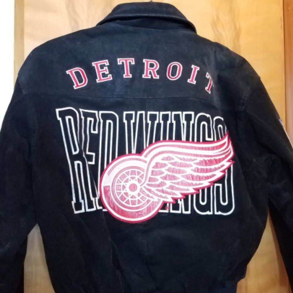 Jeff Hamilton Suede Detroit Redwings Jacket